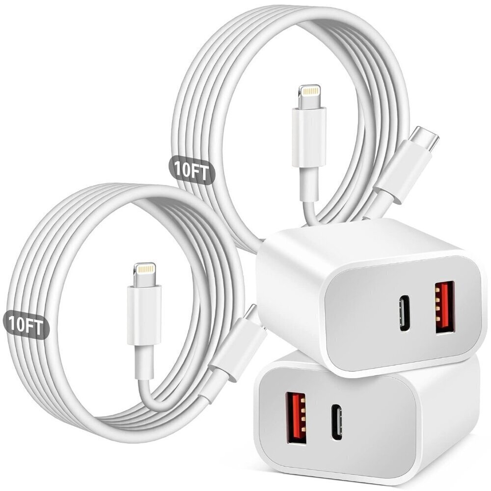 Fast Charger iPhone, Dual Port A/C Charging Adapter, 2Pack Quick Double Wall Cha